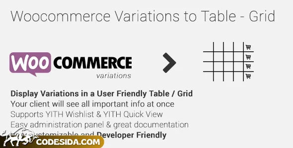 Woocommerce Variations to Table - Grid v1.5.6