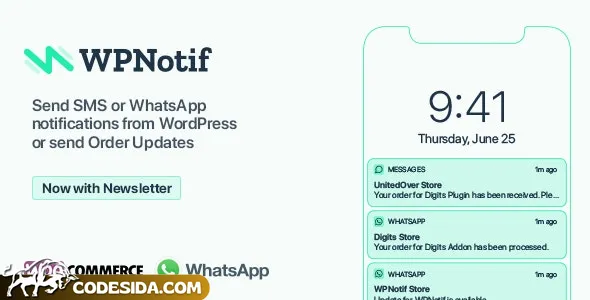 WPNotif v2.9.3 - WordPress SMS & WhatsApp Notifications