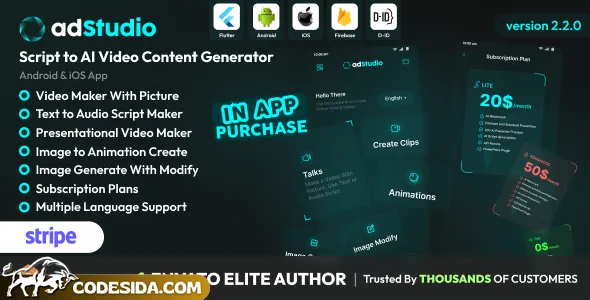 adStudio v2.2.0 - Script to Video Content Generator Android and iOS App