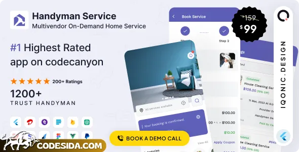 Handyman Service v11.8.3 - Flutter On-Demand Home Services App with Complete Solution