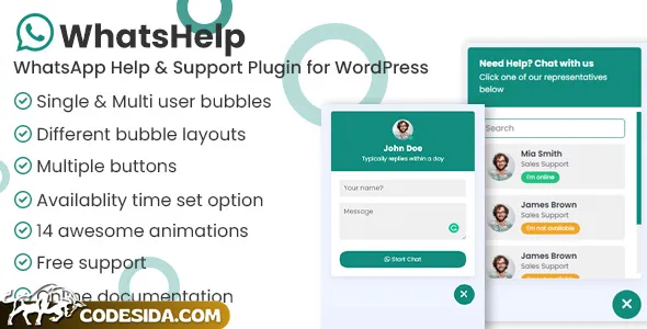 WhatsApp Chat Support Pro WordPress Plugin v3.0.7