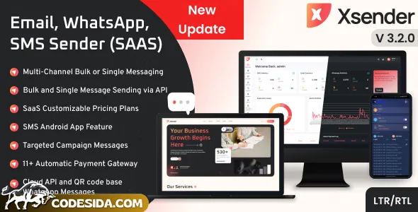 XSender v3.2.0 - Bulk Email, SMS and WhatsApp Messaging Application - nulled