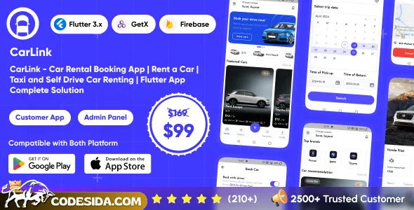 CarLink v1.2 - Car Rental Booking App - Rent a Car - Taxi and Self Drive Car Renting - Complete Solution