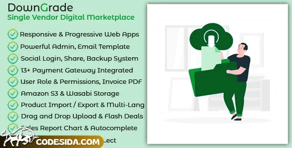 downGrade v6.5 - Single Vendor Digital Marketplace With Subscription - nulled