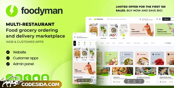 Foodyman v2024-24 - Multi-Restaurant Food and Grocery - nulled