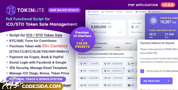 TokenLite v1.8.0 - ICO / STO Token Sale Management Dashboard - ICO Admin Script - nulled