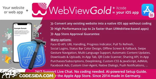 WebViewGold for iOS v14.9 – WebView URL/HTML to iOS app + Push, URL Handling, APIs & much more! - nulled